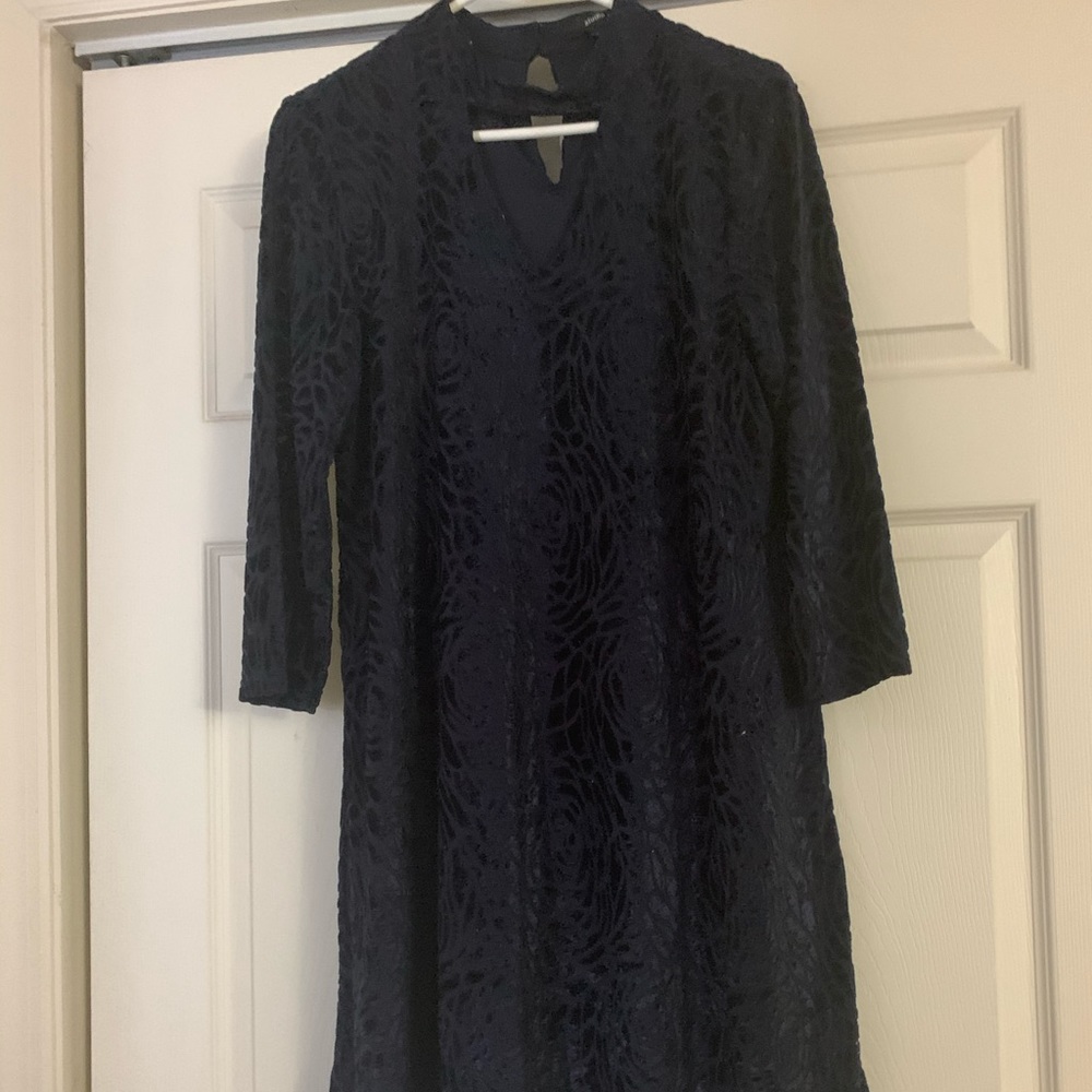 Blue velvet dress